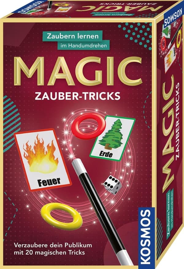 Magic Zauber-Tricks Set mit Zauberstab für 20 Tricks