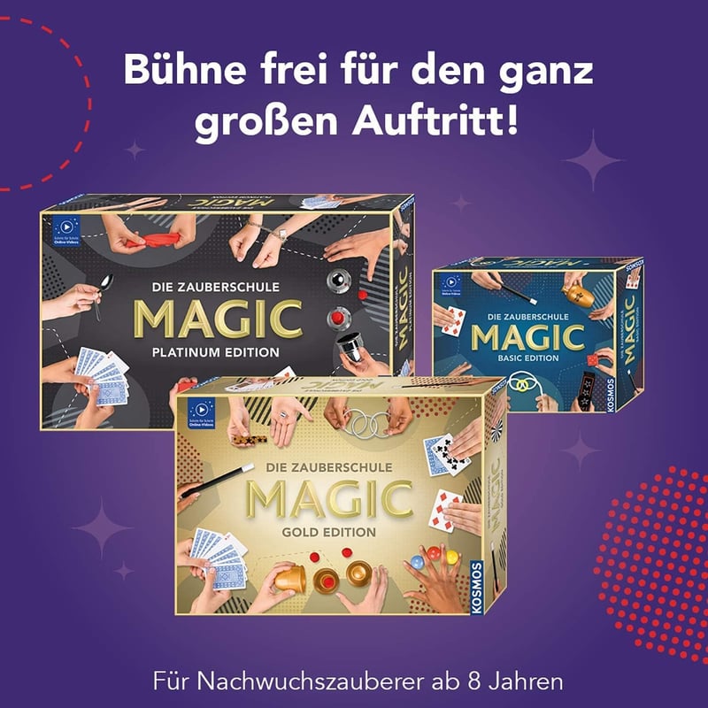 Magic Zauber-Tricks Set mit Zauberstab für 20 Tricks