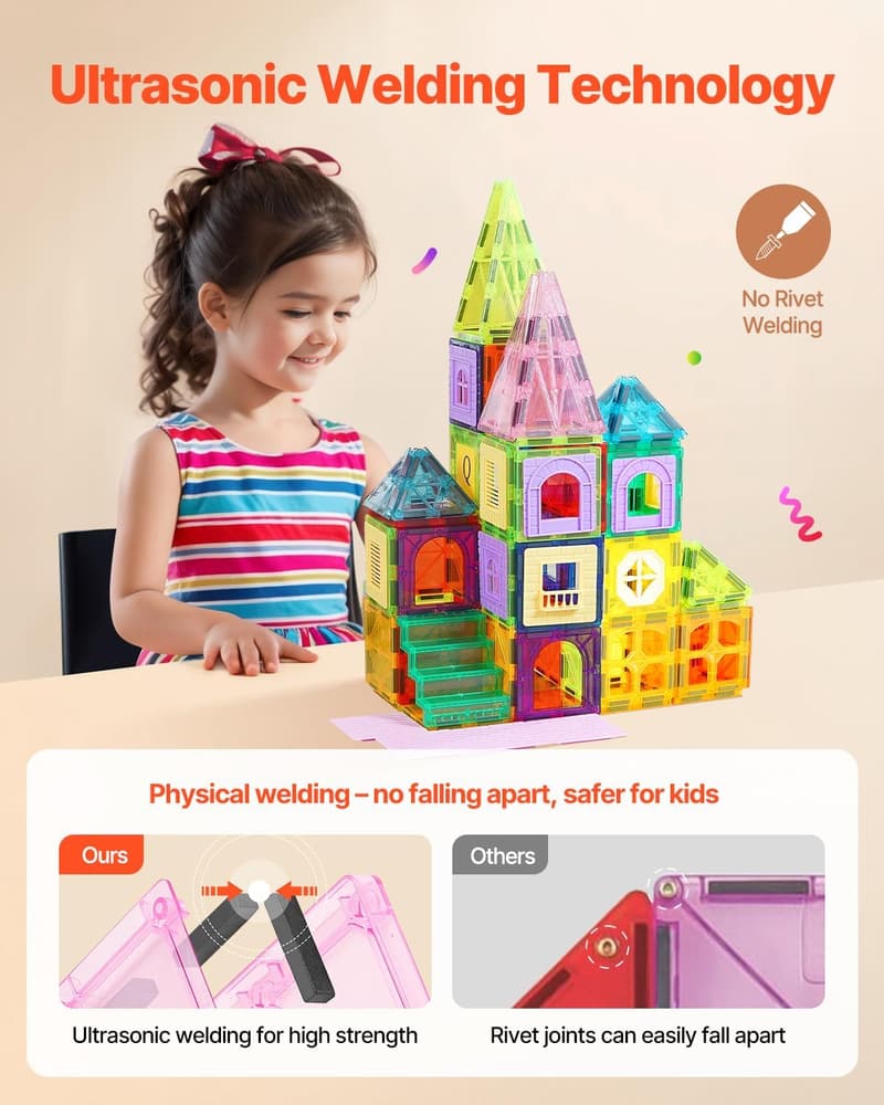121-teiliges magnetisches Bauset für Kinder ab 3 Jahren - STEM-Spielzeug