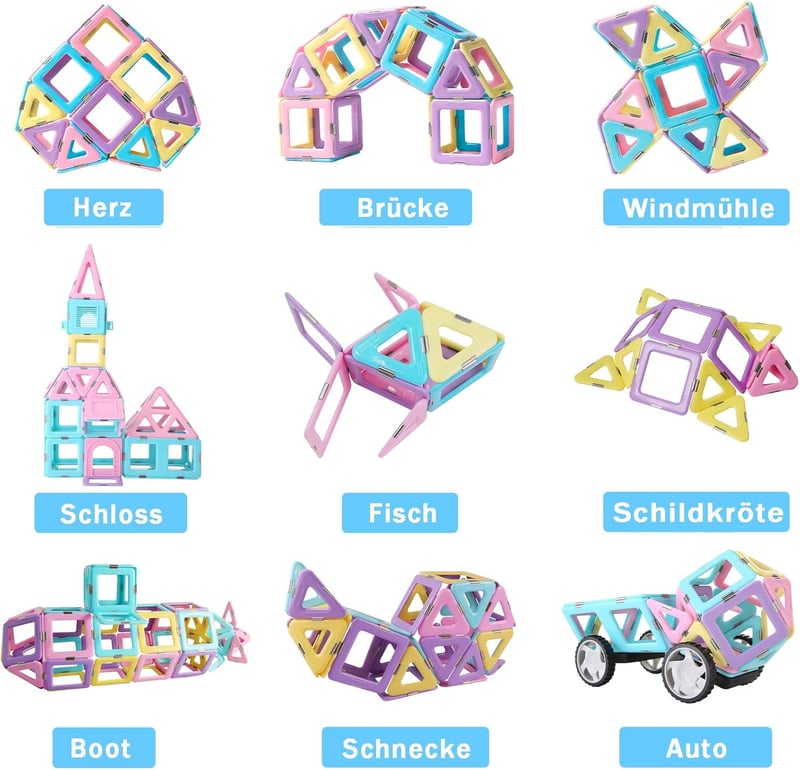 Magblock 103-teiliges magnetisches Konstruktionsspielzeug für Kinder ab 3 Jahren