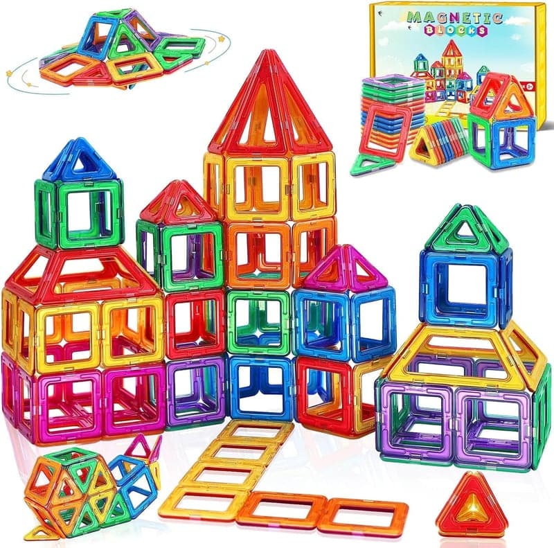 Magnetische Bausteine für Kinder ab 3 Jahren – STEM Spielzeug, Montessori Geschenk