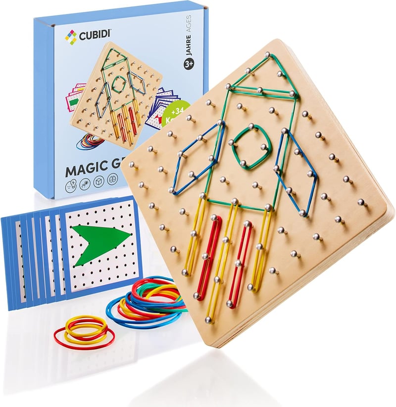 Kreatives Montessori Geobrett für Kinder ab 5 Jahren – Feinmotorikspielzeug