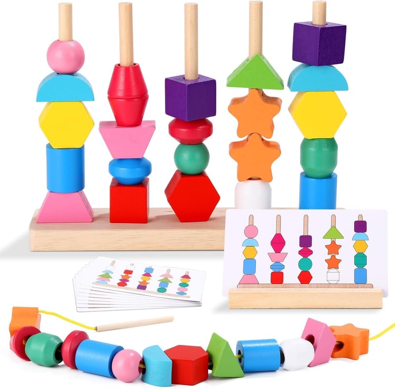 Montessori Holzspielzeug 2-in-1 Sortierspiel für Kinder ab 3 Jahren