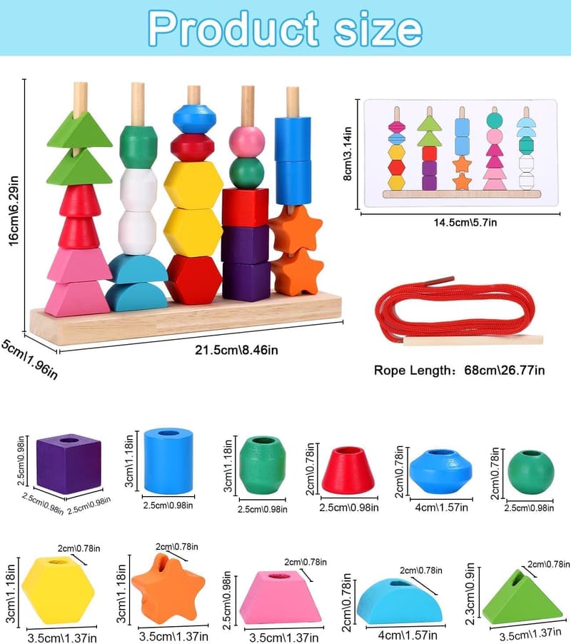 Montessori Holzspielzeug 2-in-1 Sortierspiel für Kinder ab 3 Jahren