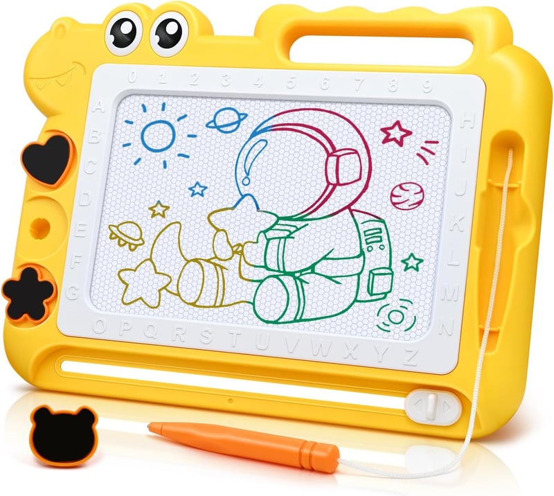 Magnetische Zaubertafel für Kinder ab 2 Jahren - Lernspielzeug in Gelb