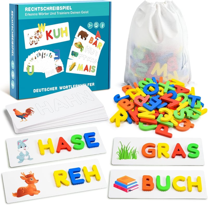 Montessori Lernspiele für Kinder ab 3 Jahren – Buchstaben lernen