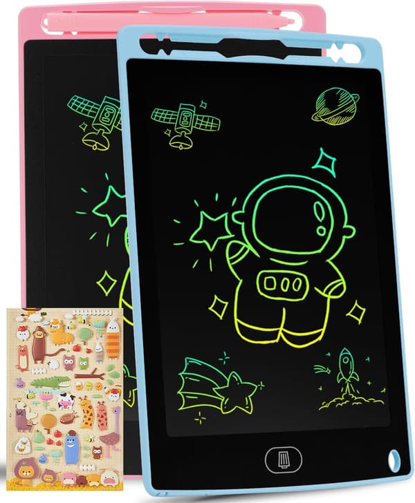 2er Set LCD Schreibtafel 8,5 Zoll, tragbares zeichnen & löschen für Kinder