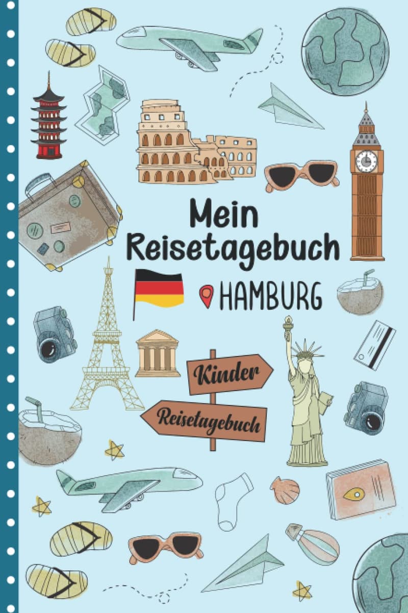 Reisetagebuch für Kinder in Hamburg – Aktiviätsbuch A5 zum Ausfüllen & Gestalten