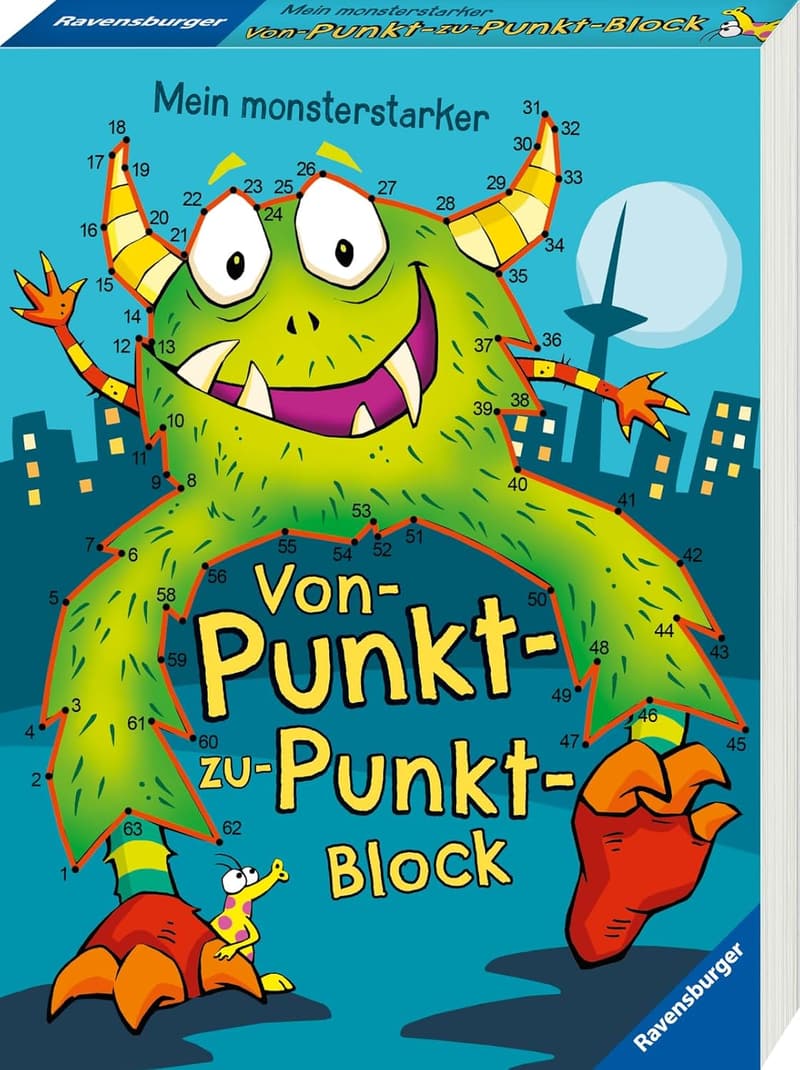 Rätselblock ab 5 Jahren – Mein monsterstarker Punkt-zu-Punkt-Block