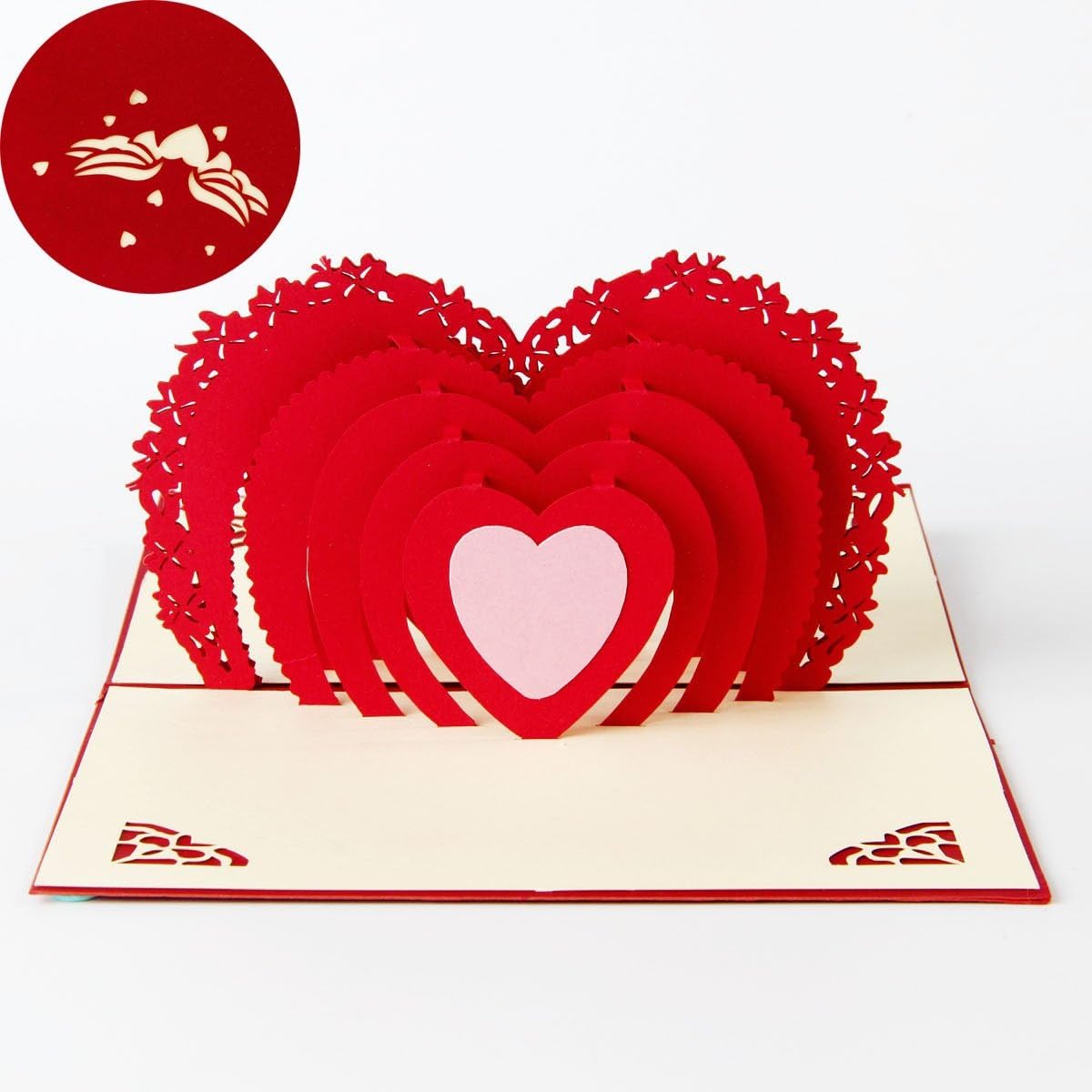 3D Pop-Up-Karte für Valentinstag und Geburtstag, hübscher Papier-Cut