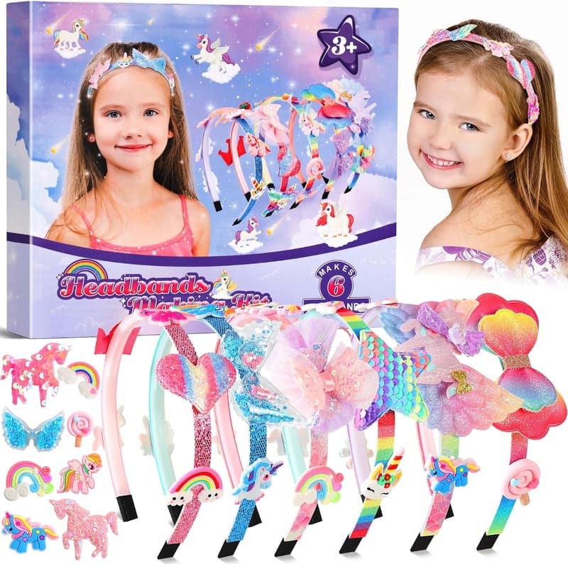 Einhorn Haarreifen Bastelset für Mädchen 4-8 Jahre | Geburtstagsgeschenk