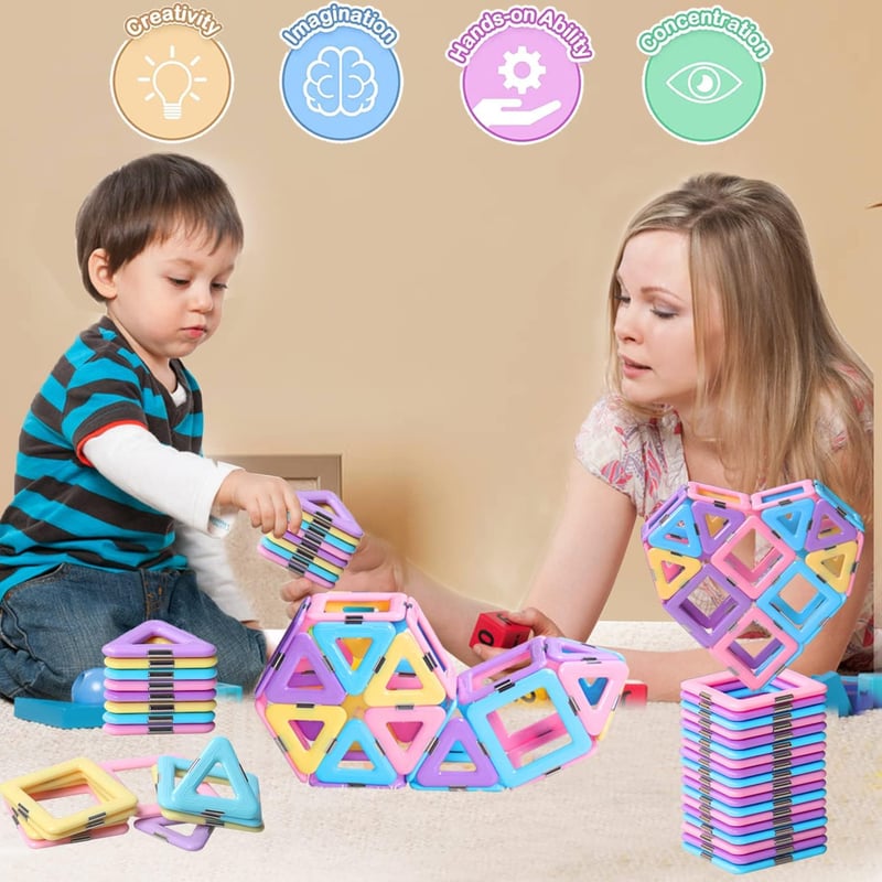 Magnetische Bausteine für Kinder – STEM Geschenk für 3-8 Jahre