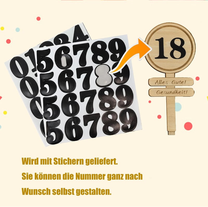 Personalisierbares Geldgeschenke-Ständer aus Holz mit LED für Geburtstage