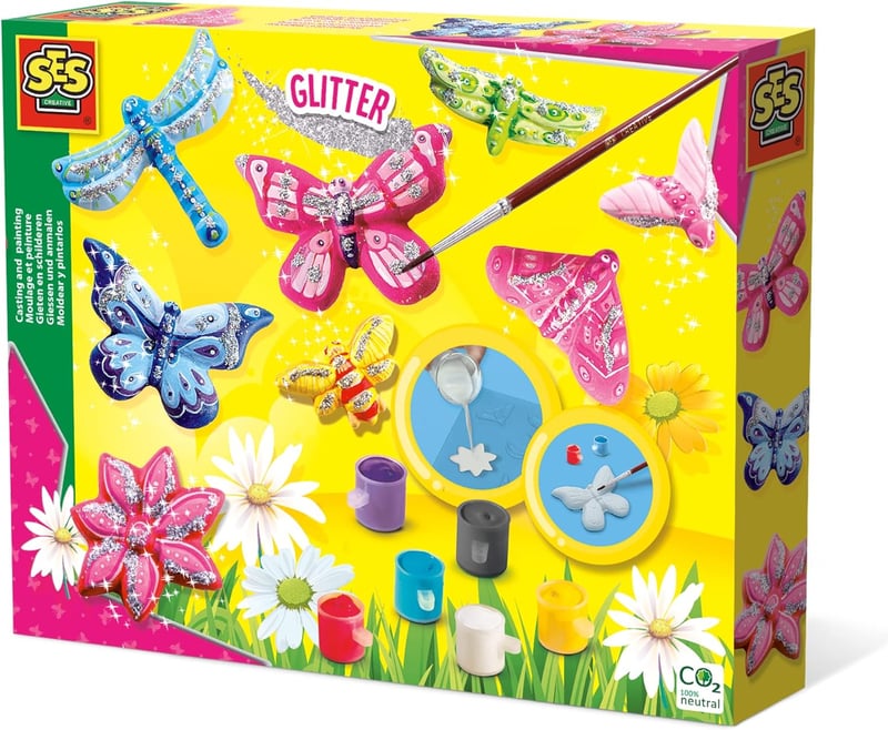 Gipsmodellierset Glitzerschmetterlinge für Kinder ab 5 Jahren