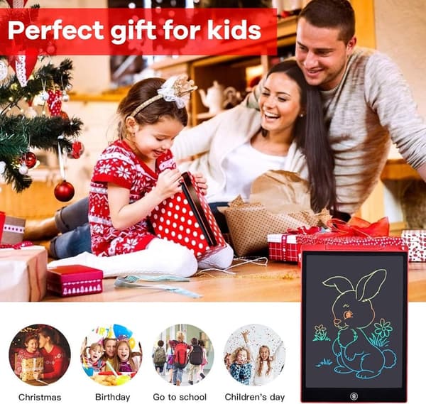 12 Zoll LCD Schreibtafel für Mädchen (3-12 Jahre) - Buntes Grafiktablet