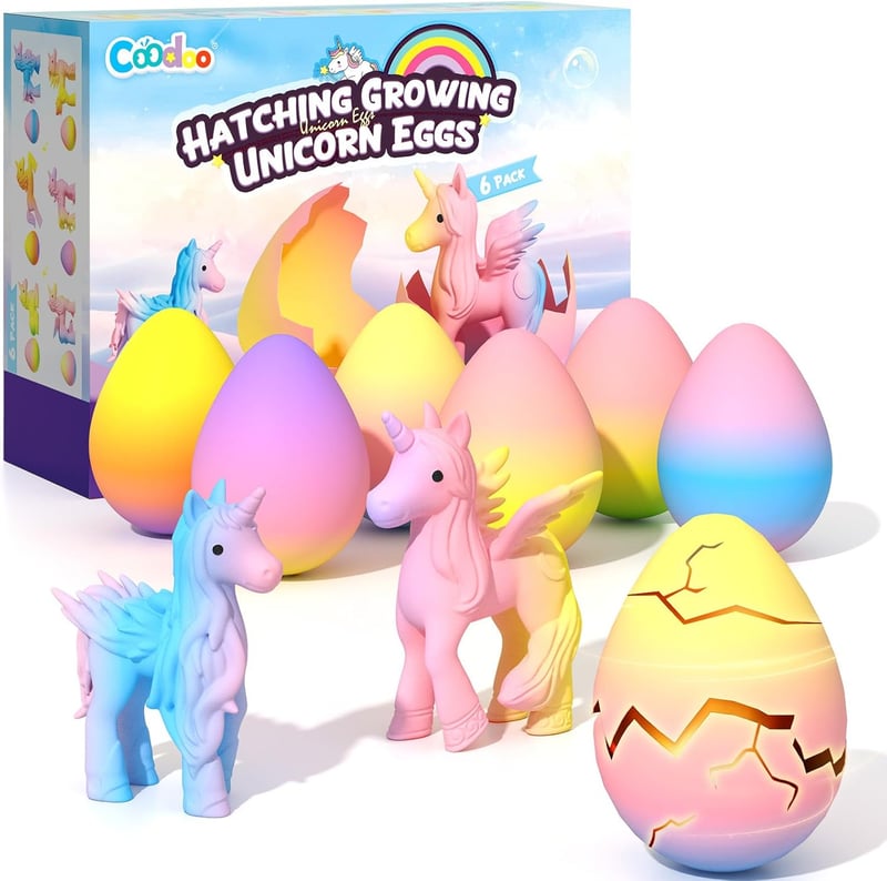 Einhorn Regenbogeneier für Kinder - 6er Pack Geburtstagsgeschenke ab 3 Jahren