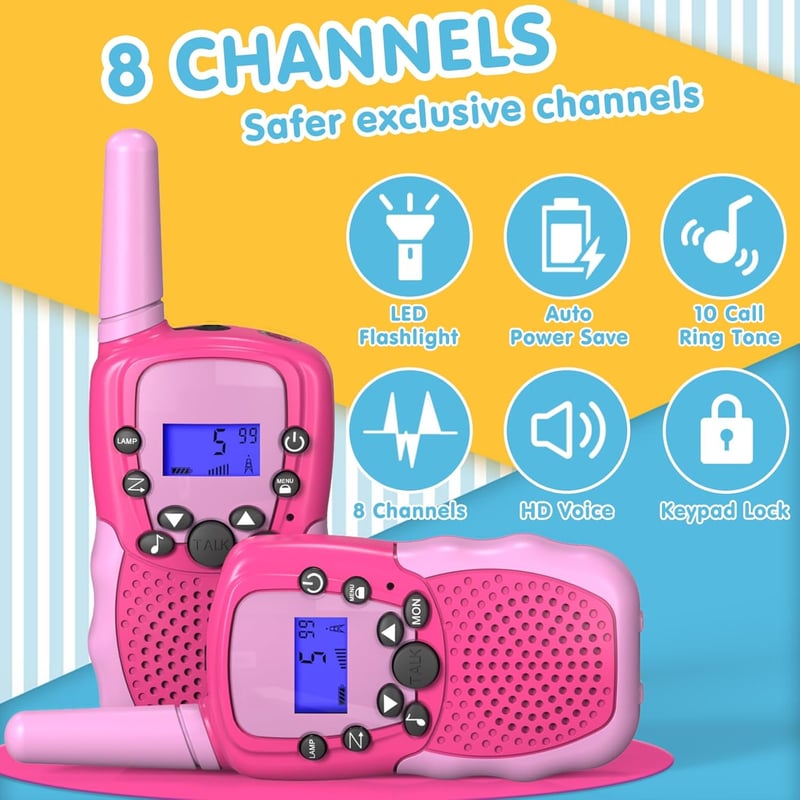 Walkie Talkies für Kinder 3-12 Jahre mit VOX und LED Taschenlampe