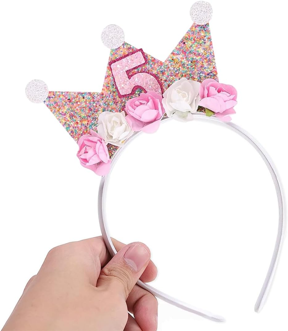 5. Geburtstag Krone für Mädchen mit Rosenblumen