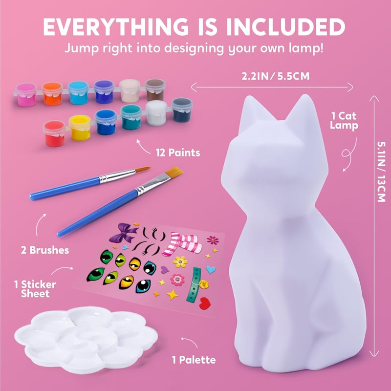 DIY Katzenlampe Bastelset für Kinder ab 6 Jahren – Kreatives Geschenk