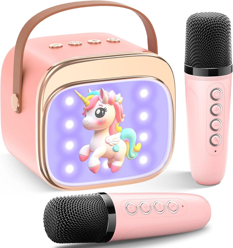 LUVTOY Karaoke Maschine mit 2 Mikrofonen für Mädchen 3-12 Jahre