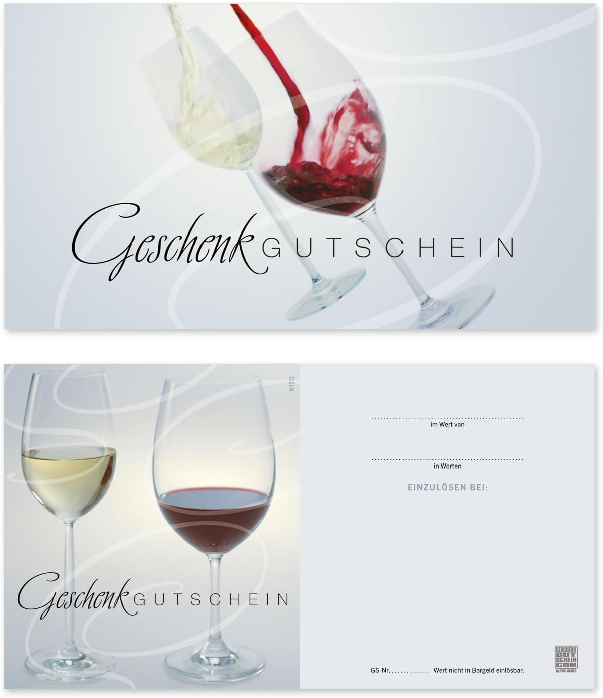 Geschenkgutschein-Set für Wein- und Getränkehandel, 10 blanko Gutscheine