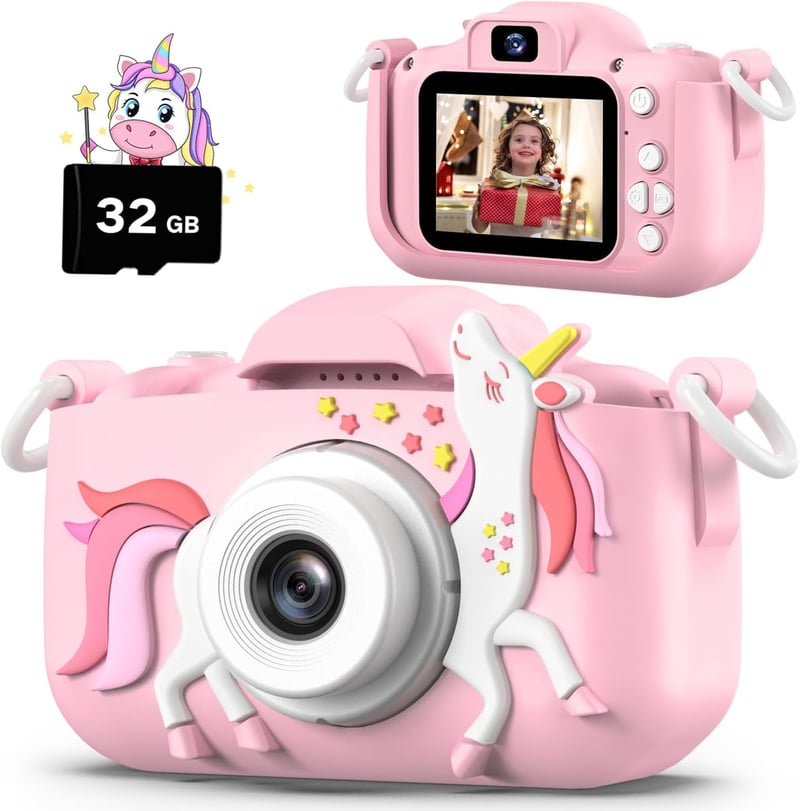 Einhorn Kinderkamera 1080P HD – Geschenk für Mädchen und Jungen 3-12 Jahre