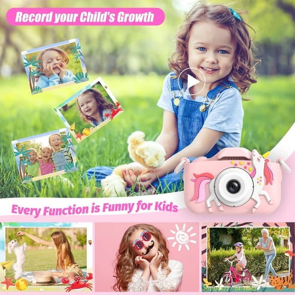 Einhorn Kinderkamera 1080P HD – Geschenk für Mädchen und Jungen 3-12 Jahre