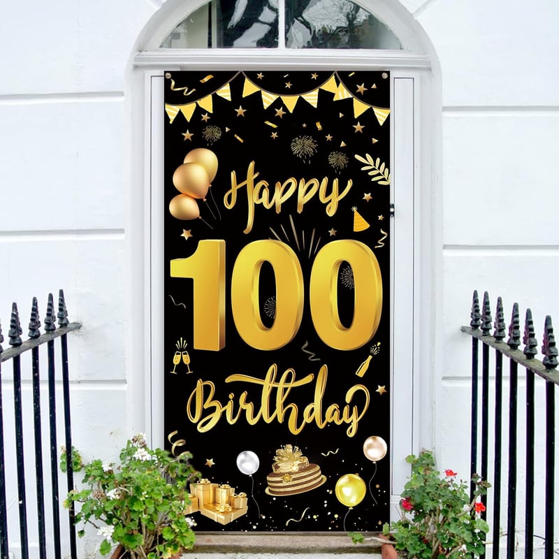 100. Geburtstag Banner - Dekoration für Frauen und Männer, 185x90 cm