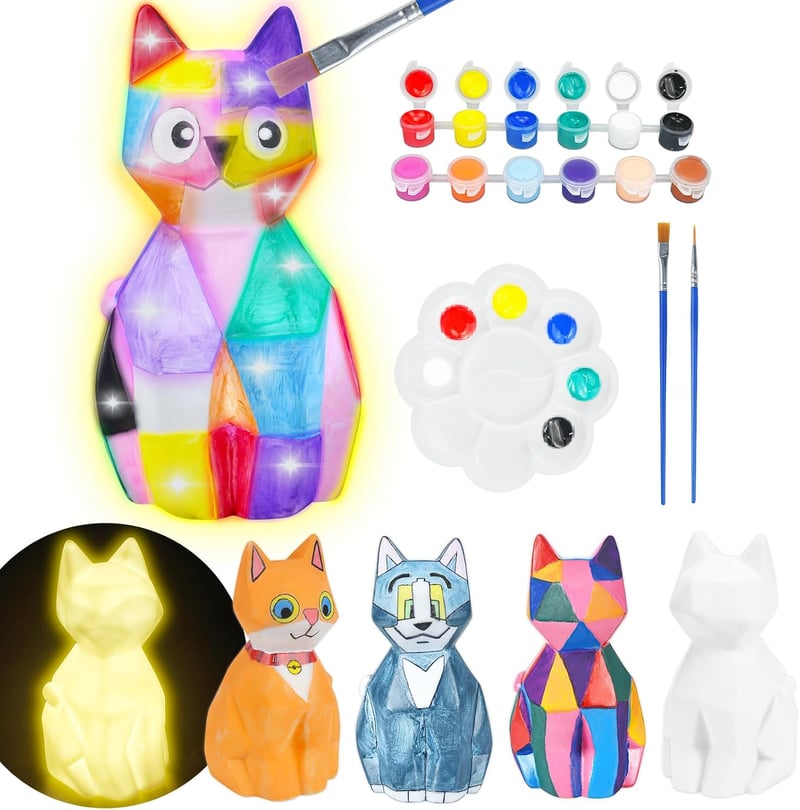 DIY Katzenlampe Bastelset für Mädchen und Jungen ab 4 Jahren