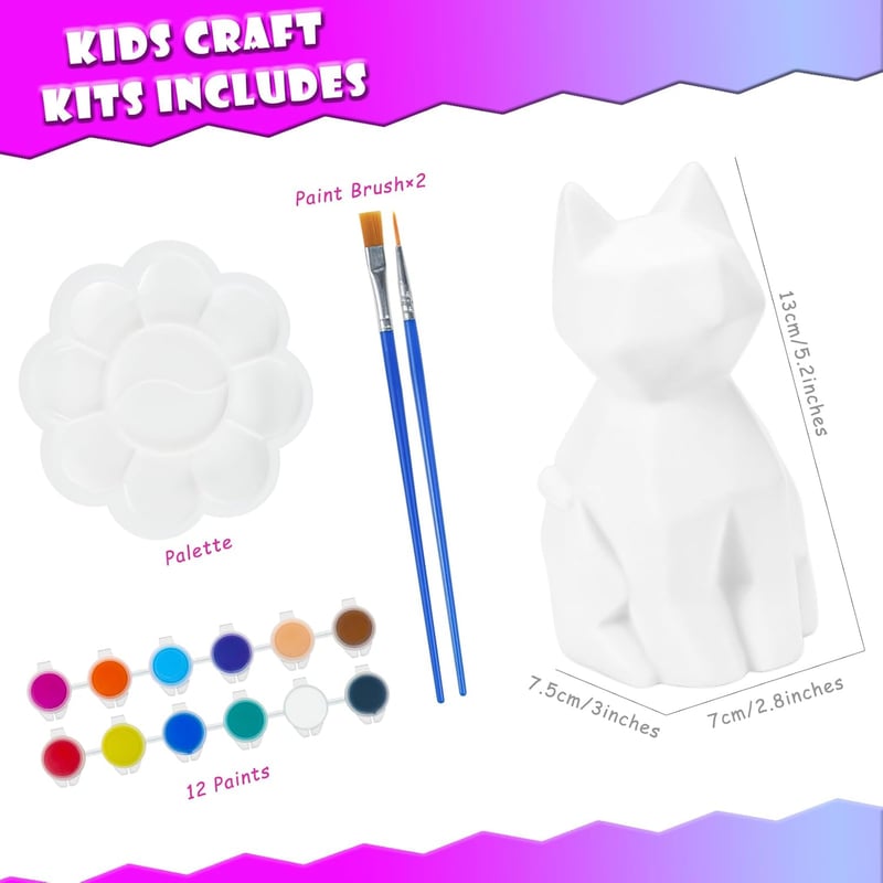DIY Katzenlampe Bastelset für Mädchen und Jungen ab 4 Jahren