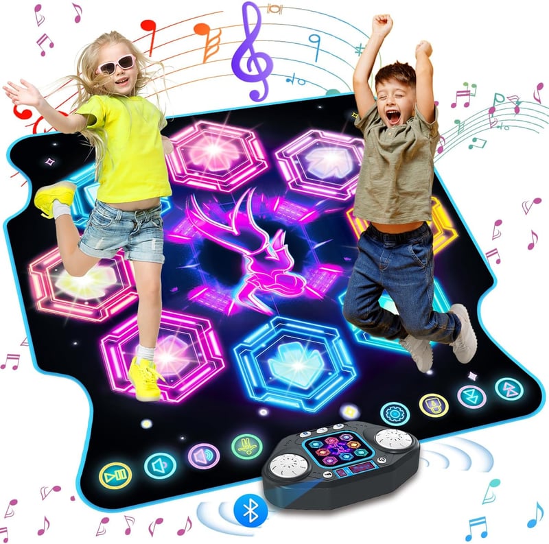 Tanzmatte für Mädchen, 27 Levels, LED, Bluetooth – Geburtstagsgeschenk ab 3 Jahren