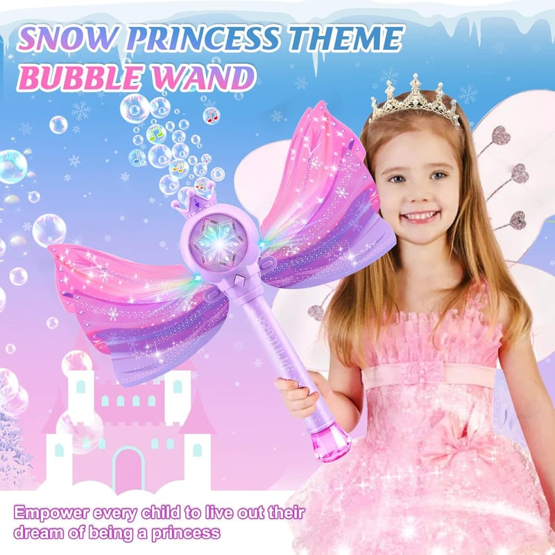 Seifenblasenmaschine mit Licht und Musik für Kinder 3-8 Jahre