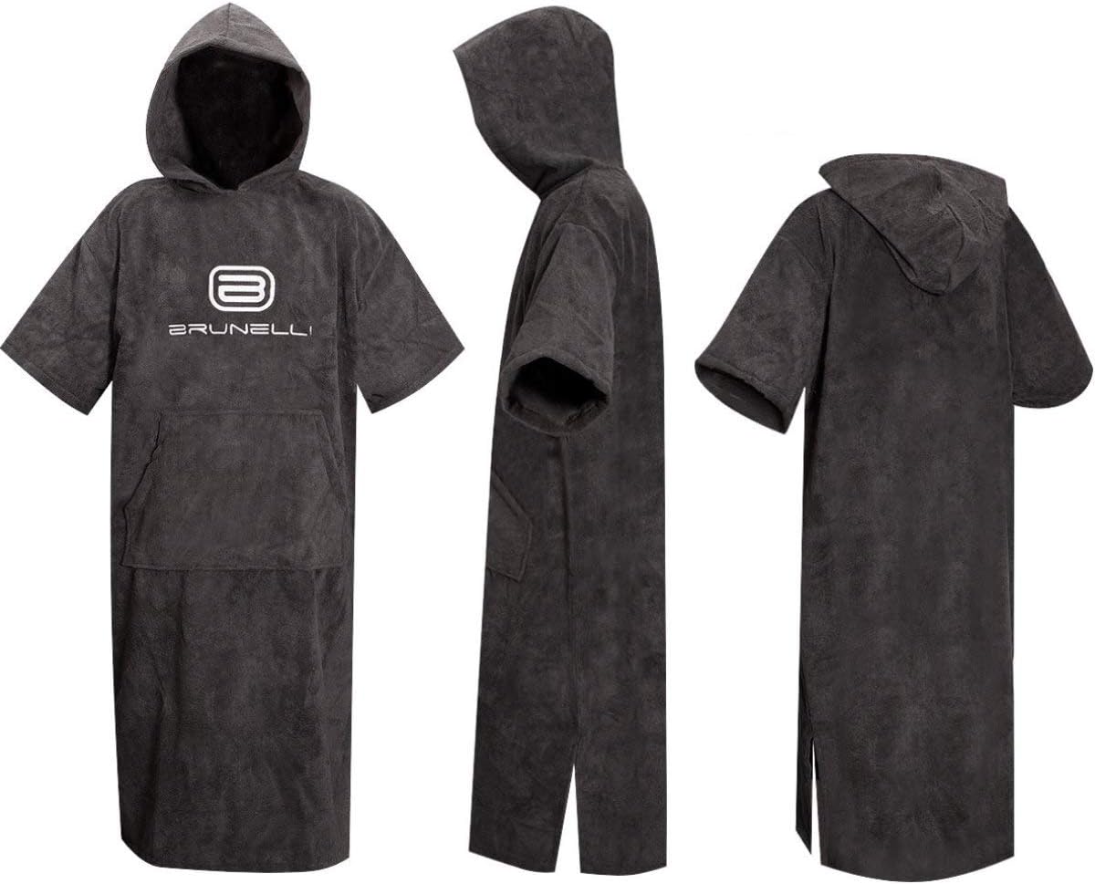 Brunelli Bademantel-Poncho für Schwimmen und Kite-Surfen, Schwarz