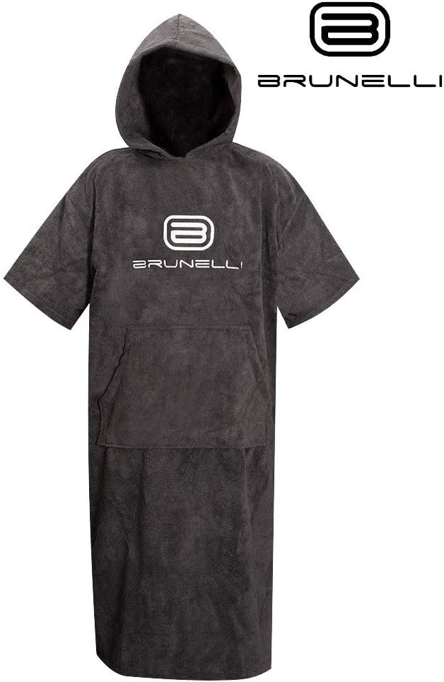 Brunelli Bademantel-Poncho für Schwimmen und Kite-Surfen, Schwarz