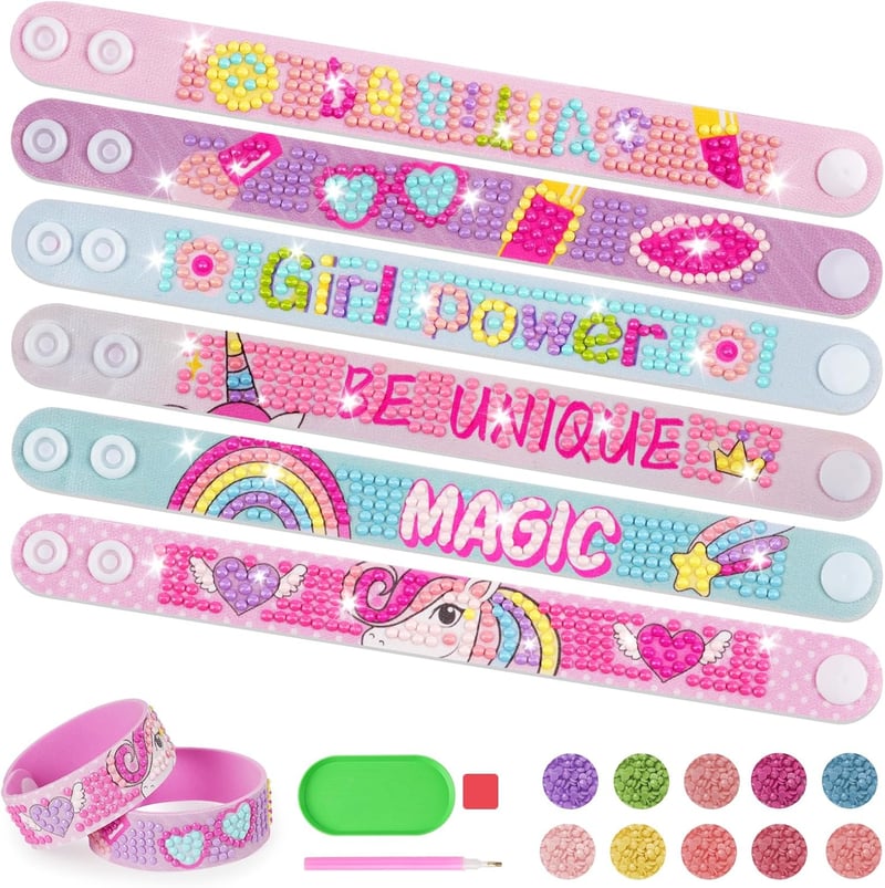 Diamond Painting Armbänder Set für Mädchen ab 6 Jahre – 6 Stück Bastelset