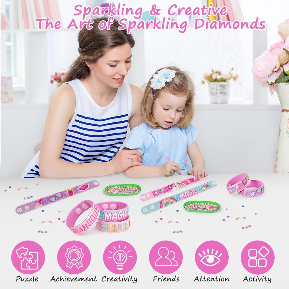 Diamond Painting Armbänder Set für Mädchen ab 6 Jahre – 6 Stück Bastelset
