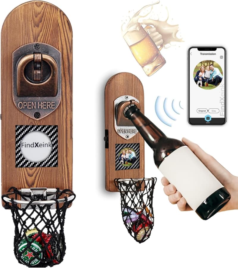 DIY E-Ink Wandflaschenöffner aus Holz mit Magnet, personalisierbar, für Männer