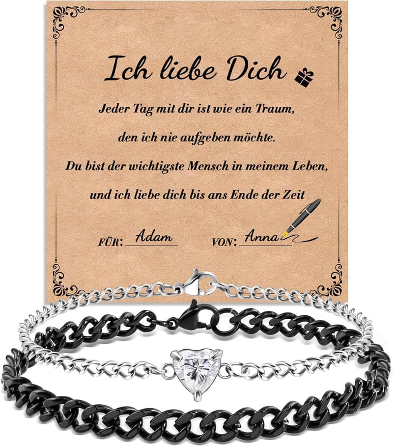 Jahrestagsarmbänder für Paare – Partnergeschenke für Frauen und Männer