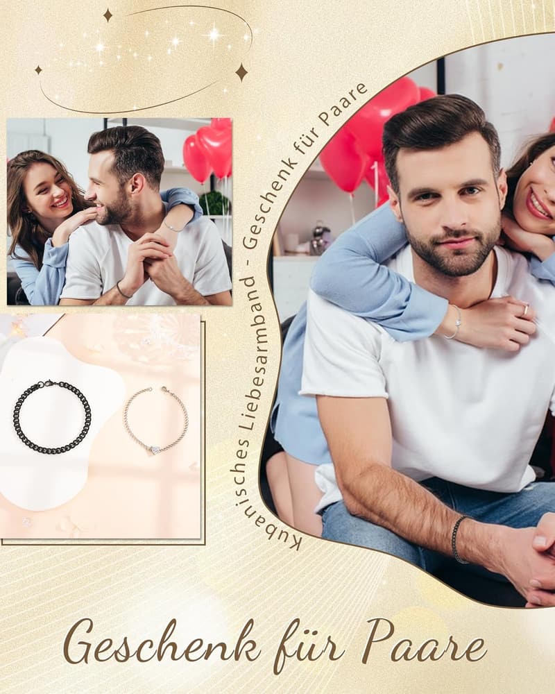 Jahrestagsarmbänder für Paare – Partnergeschenke für Frauen und Männer
