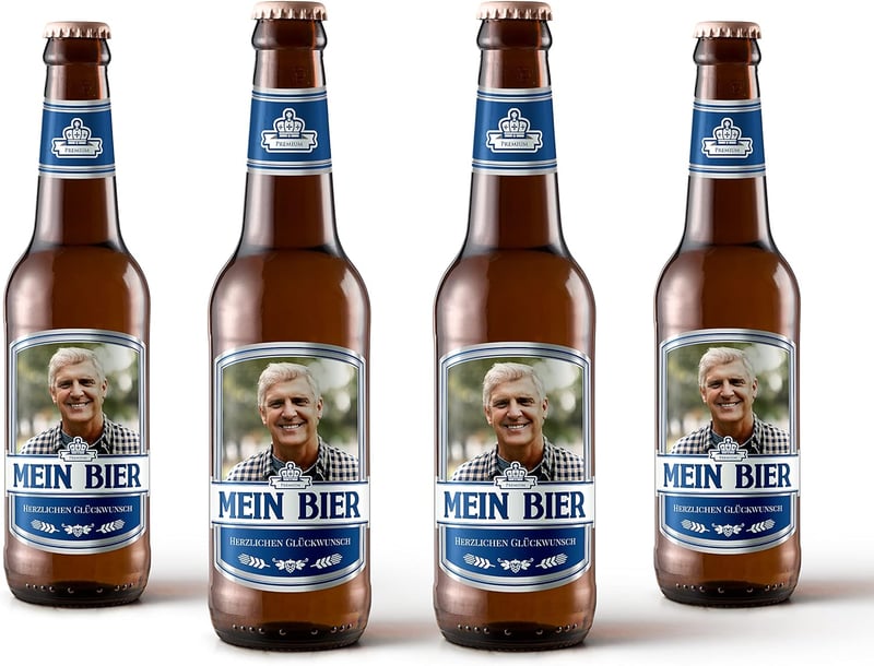 Personalisierte Bierflaschen-Etiketten mit Foto & Text - Set ab 6 Stück
