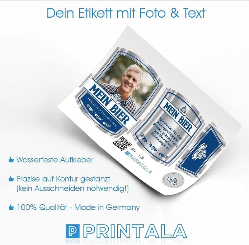 Personalisierte Bierflaschen-Etiketten mit Foto & Text - Set ab 6 Stück