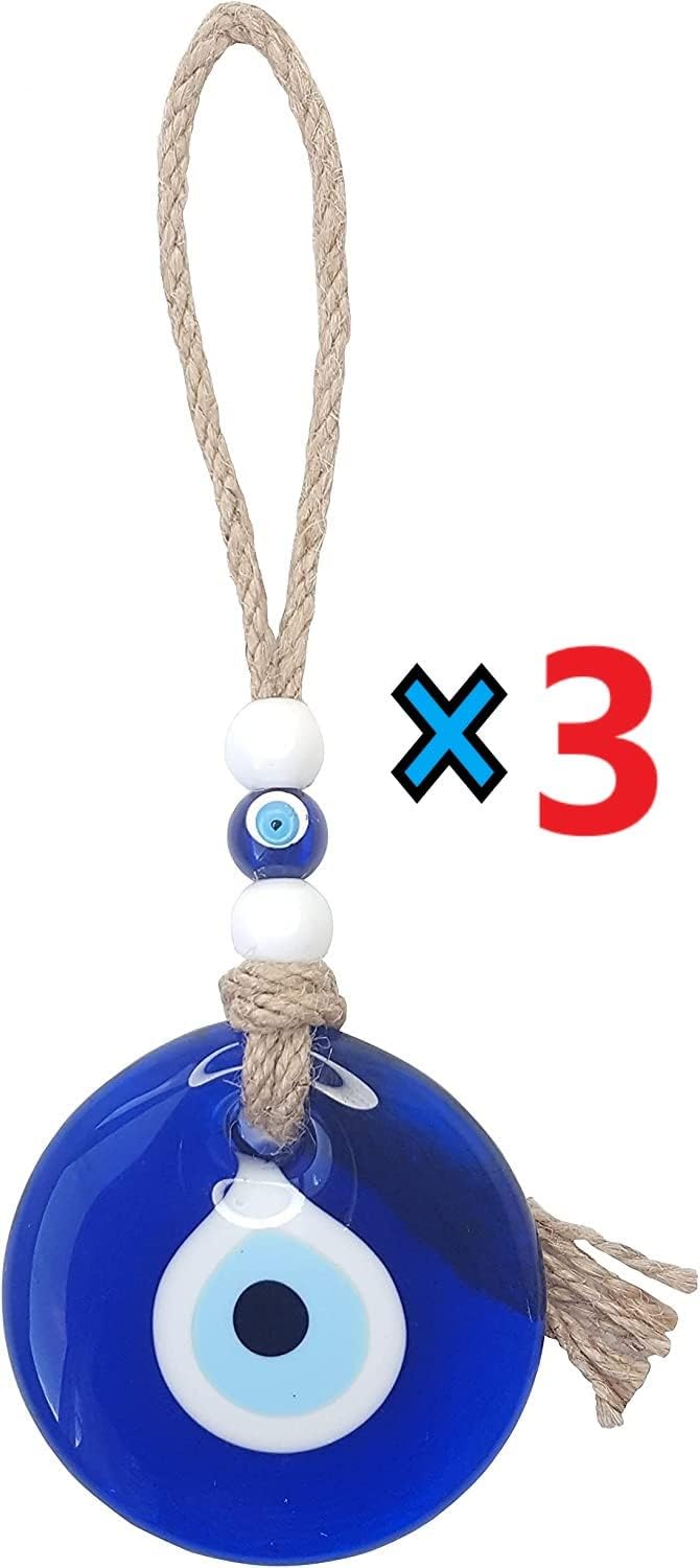 Türkisches Evil Eye Amulett Wandbehang 3 Stück, 5 cm – Schutz & Dekoration