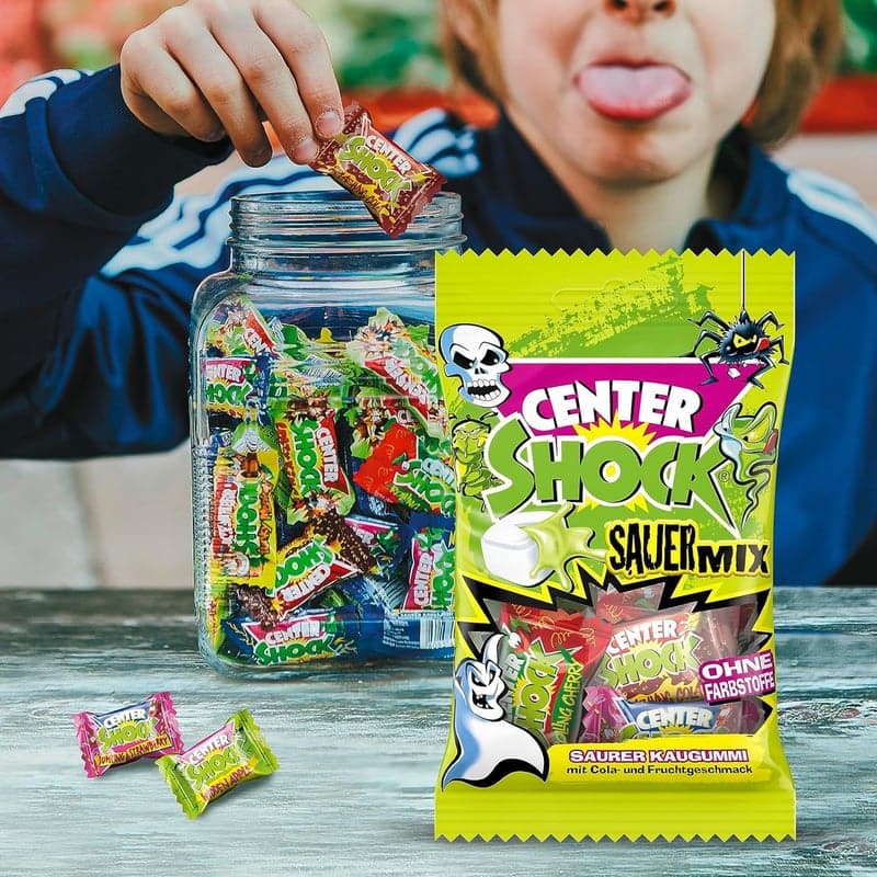Center Shock Sour Mix Kaugummis, 11 Stück, ohne Farbstoffe, 44g