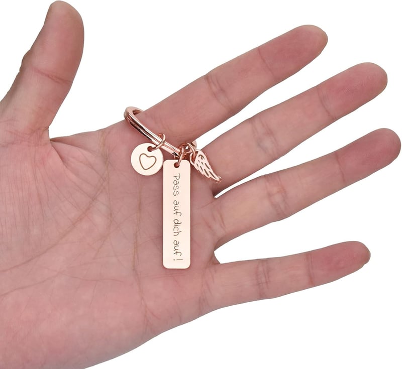 Schutzengel Schlüsselanhänger aus Herz - Glücksbringer für Frauen