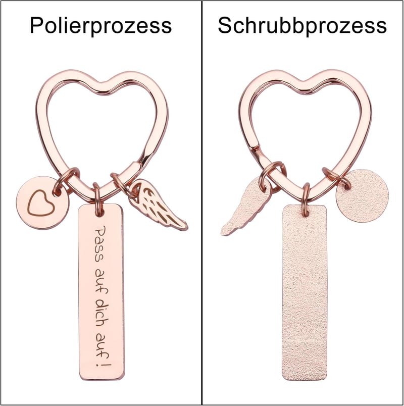 Schutzengel Schlüsselanhänger aus Herz - Glücksbringer für Frauen