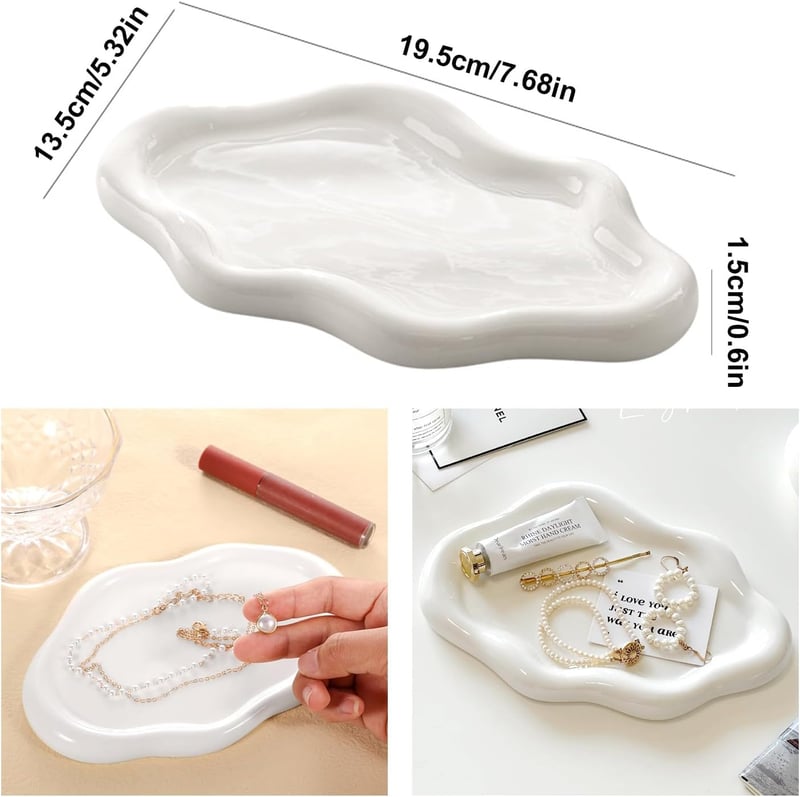 Keramisches Schmucktablett in Wolkenform – ideales Geschenk für Frauen