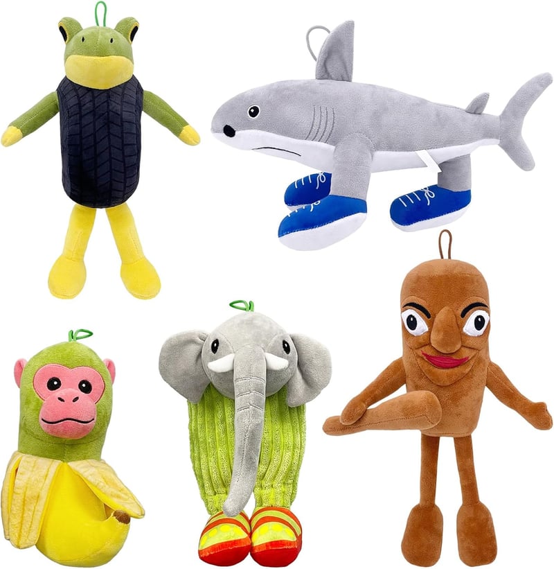5er Set Plüschfiguren - Lustiges Geschenk für Kinder und Erwachsene