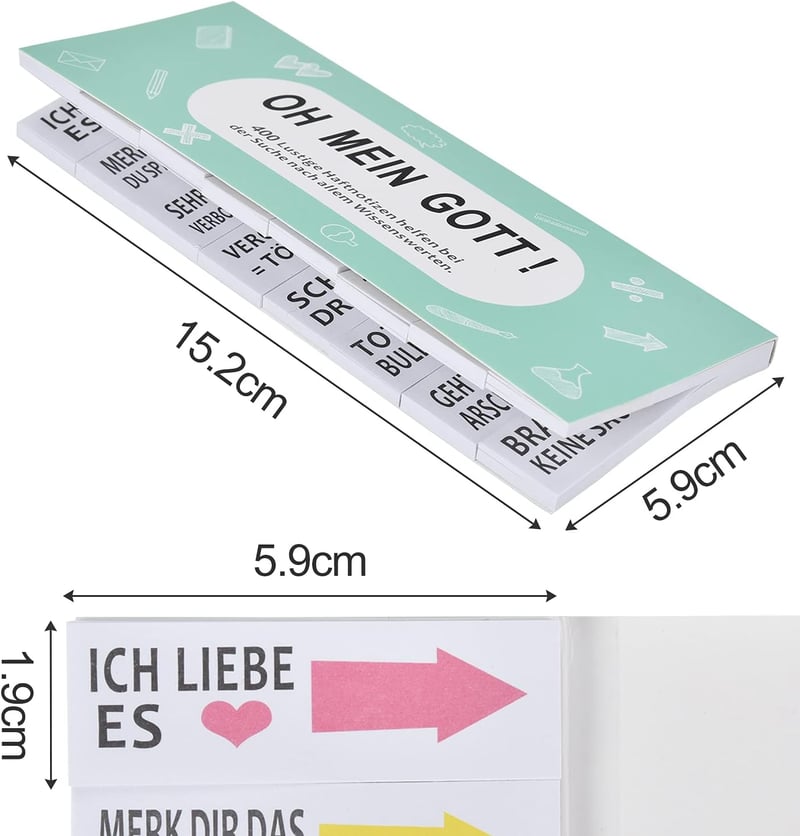Bunte Haftnotizen - 400 Blatt für Büro und Schule, 19x59mm