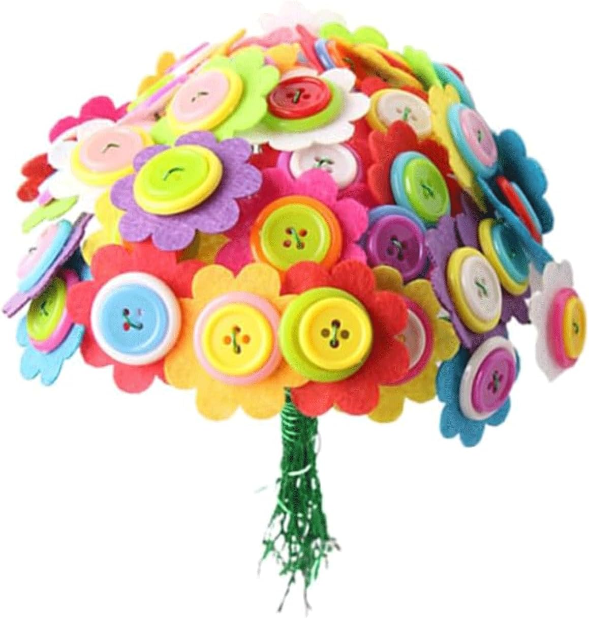 Bastelset für Kinder: Blumenstrauß aus Filz und Knöpfen, 4-10 Jahre