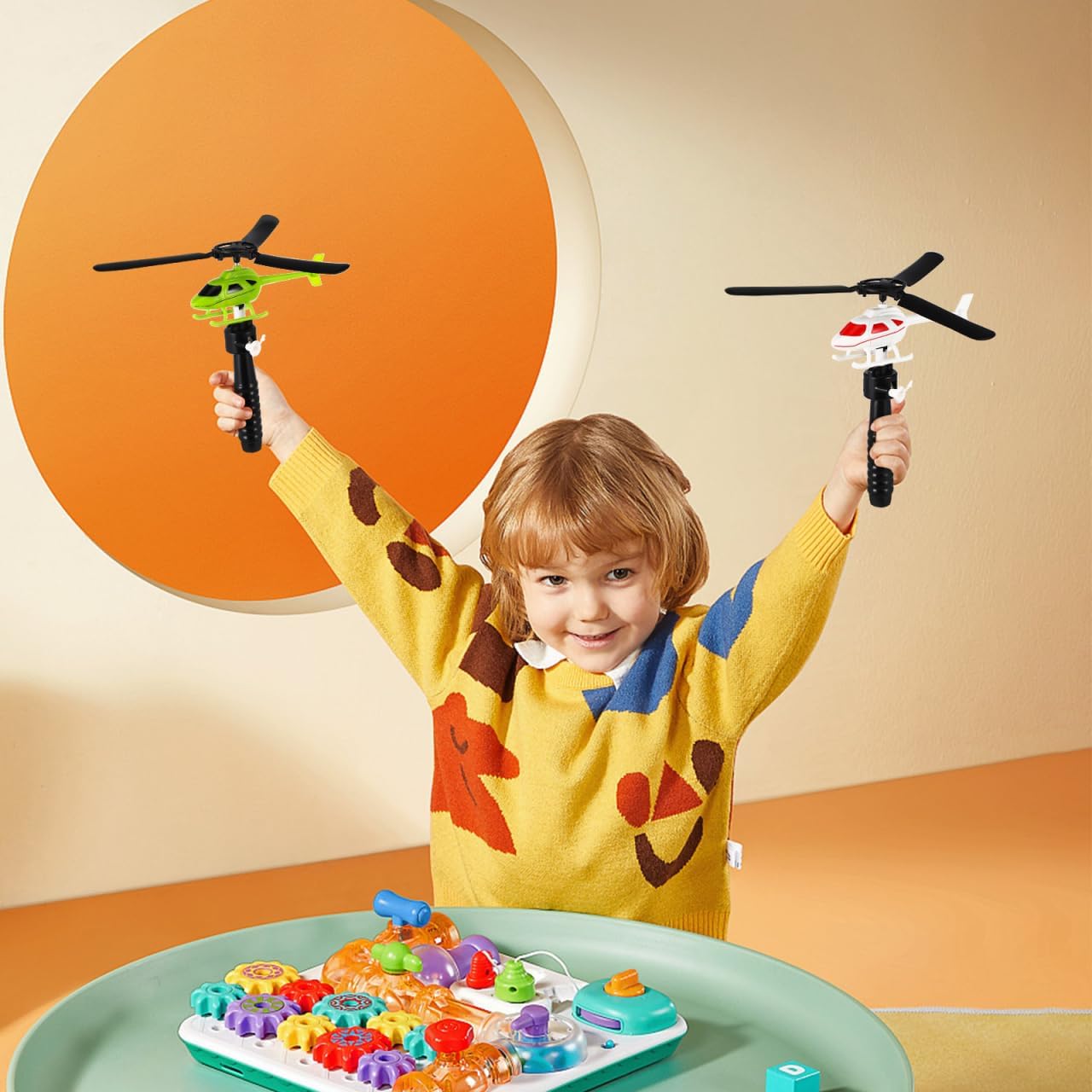 Kreatives DIY Spielzeug - 5 Stück fliegende Hubschrauber für Kindergeburtstag